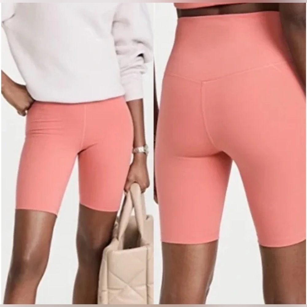 Girlfriend Collective High Rise Bike Short in Peach, Size XS